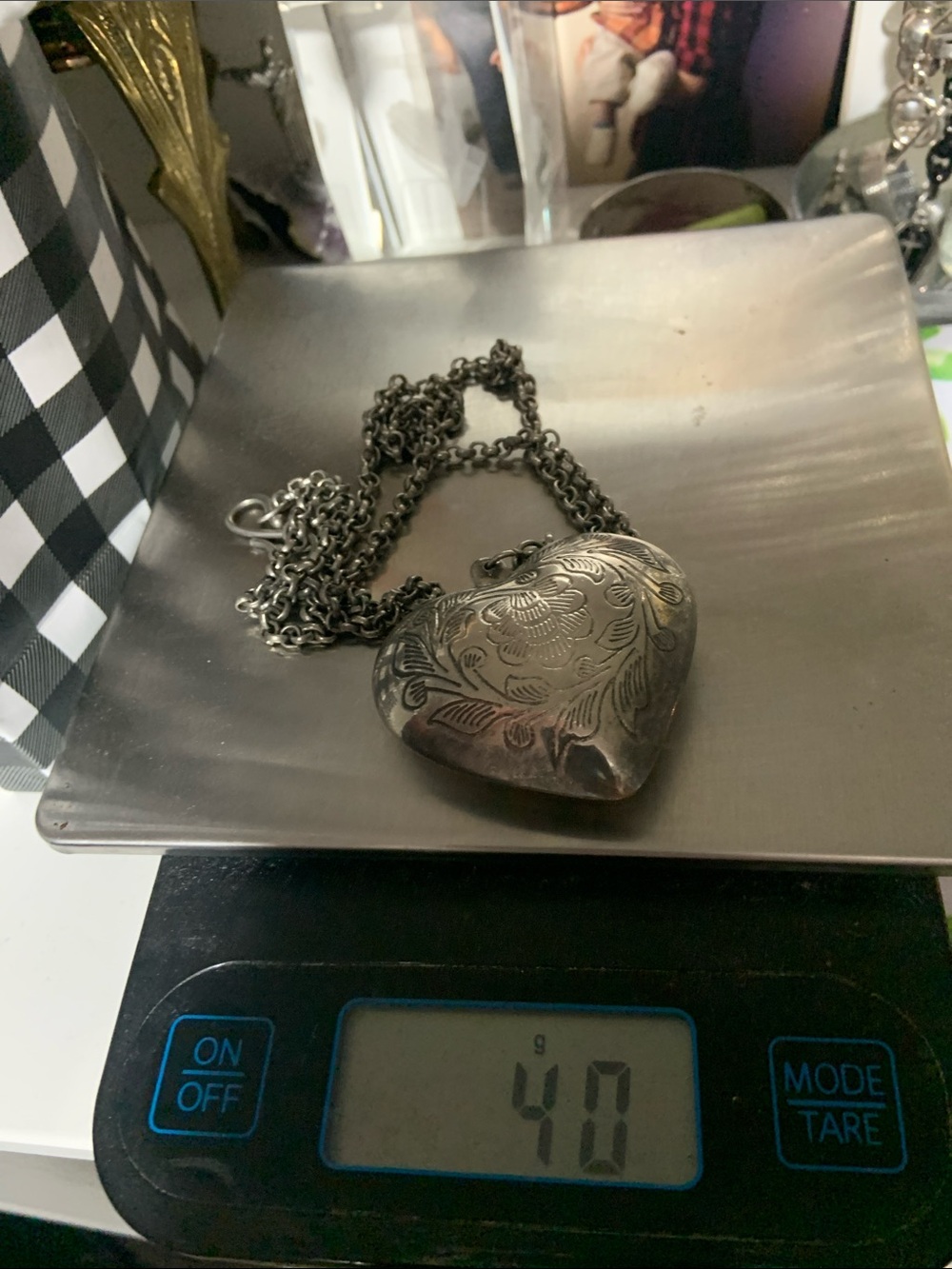 Vintage-Inspired Heart Locket Necklace in Antique Silver